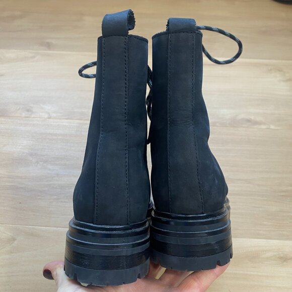 Jenni Kayne Women’s Oiled Leather Combat Lug Sole Boots Black Size 37 (US 7) - Picture 4 of 10